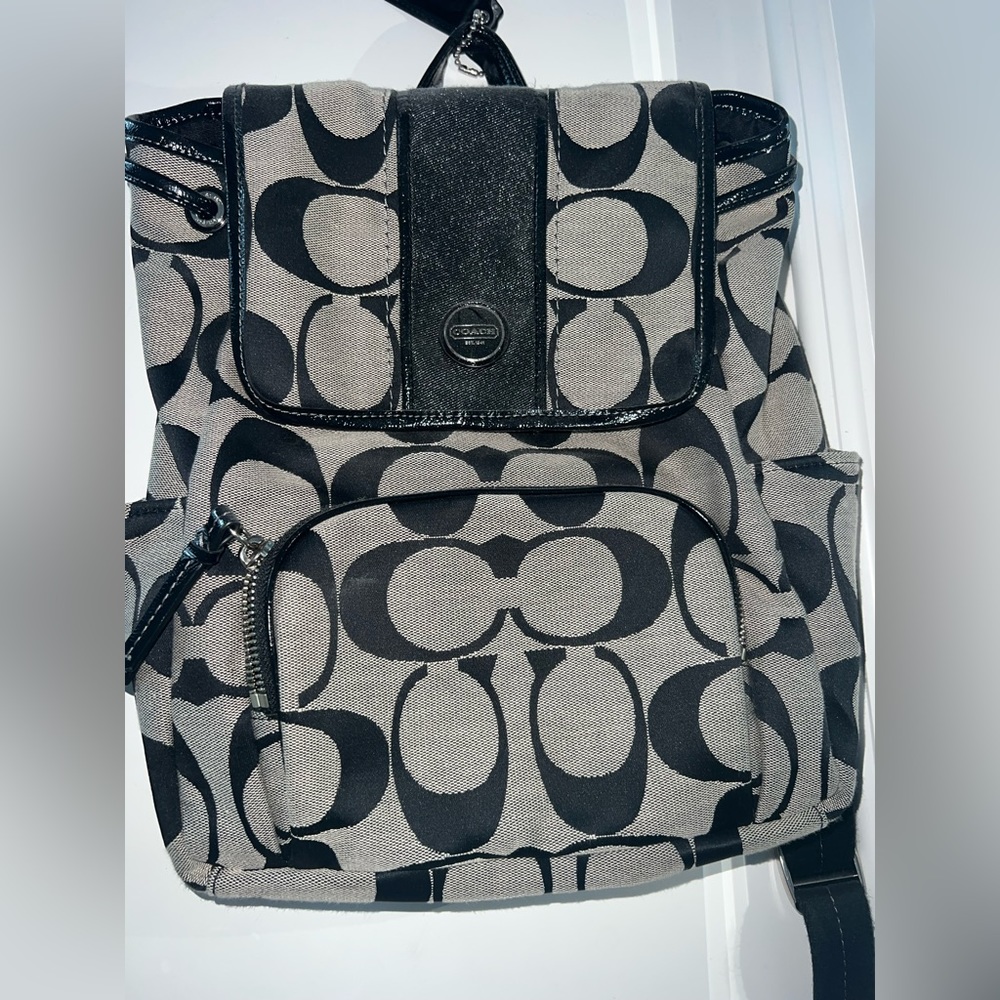 COACH Fashion Backpack Black and Gray